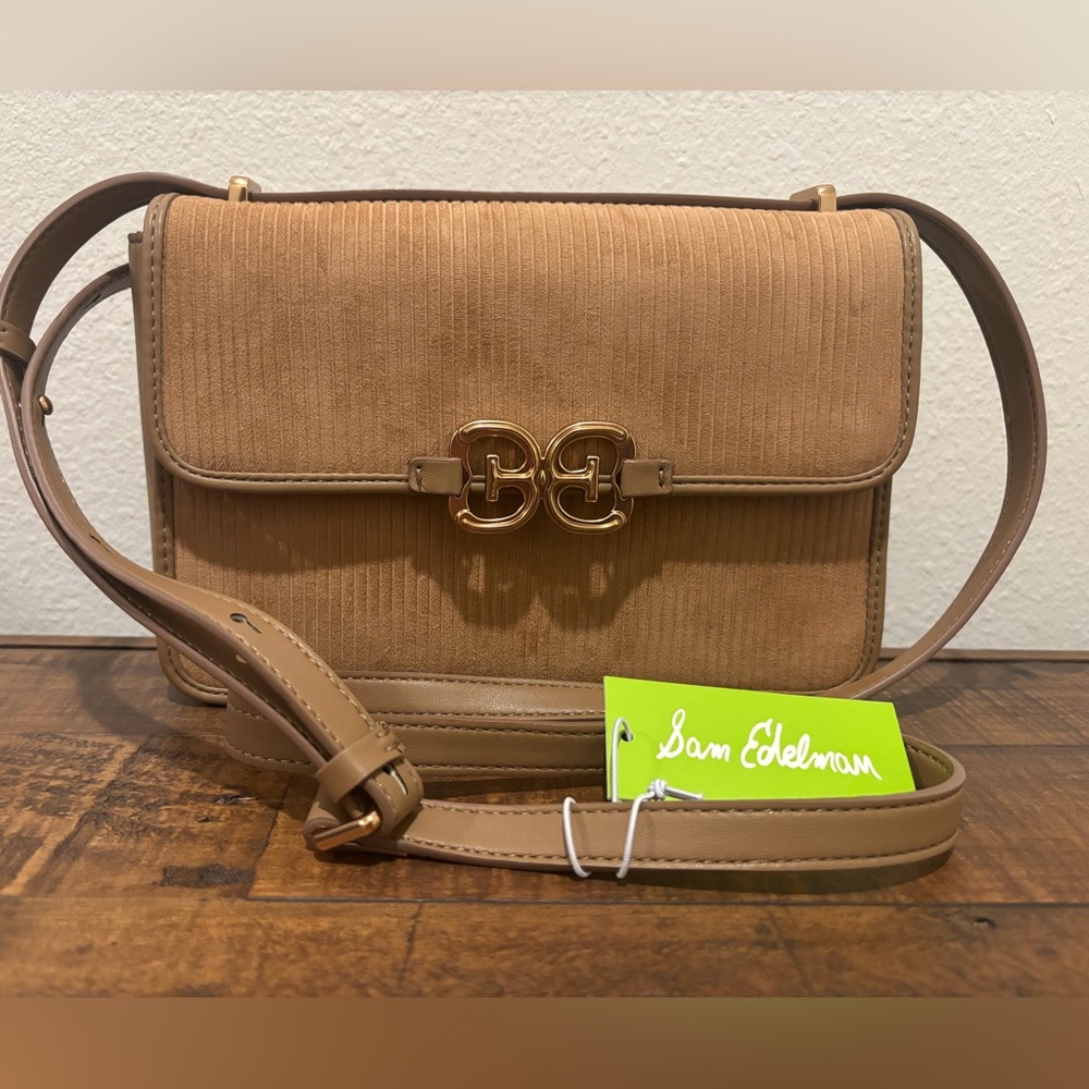 Sam Edelman Tan Crossbody Bag with Gold Tone Details - Picture 2 of 8